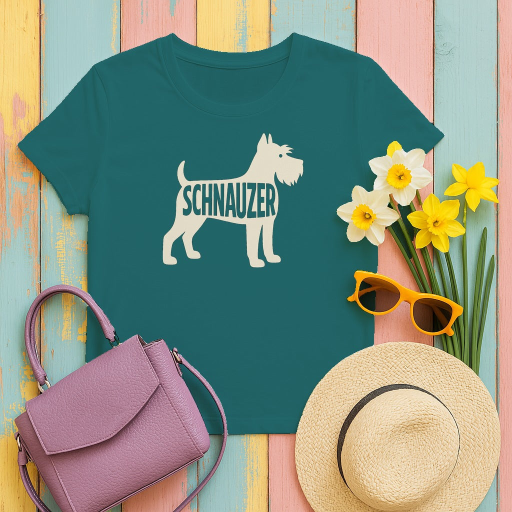 The Schnauzer Silhouette T-Shirt in Antique Jade Dome