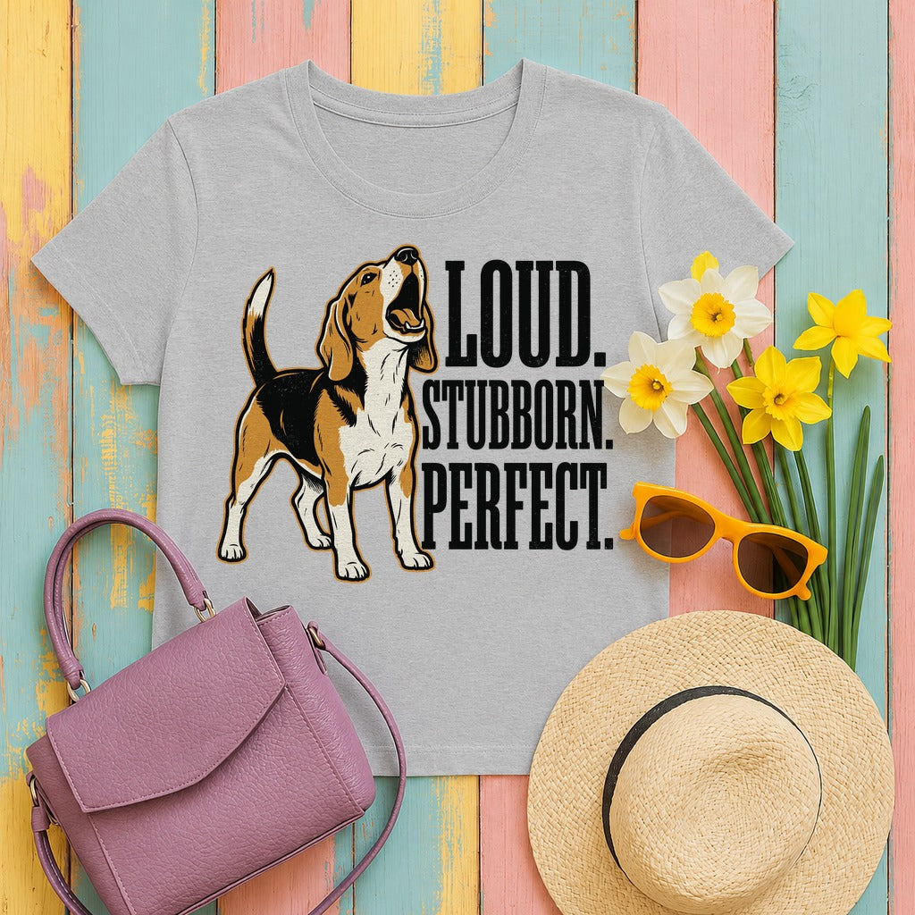 Beagle Soul: The Loud & Stubborn Companion T-Shirt in Sport Grey