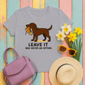 Liver Curly-Coated Retriever Leave It Tee in Athletic Heather