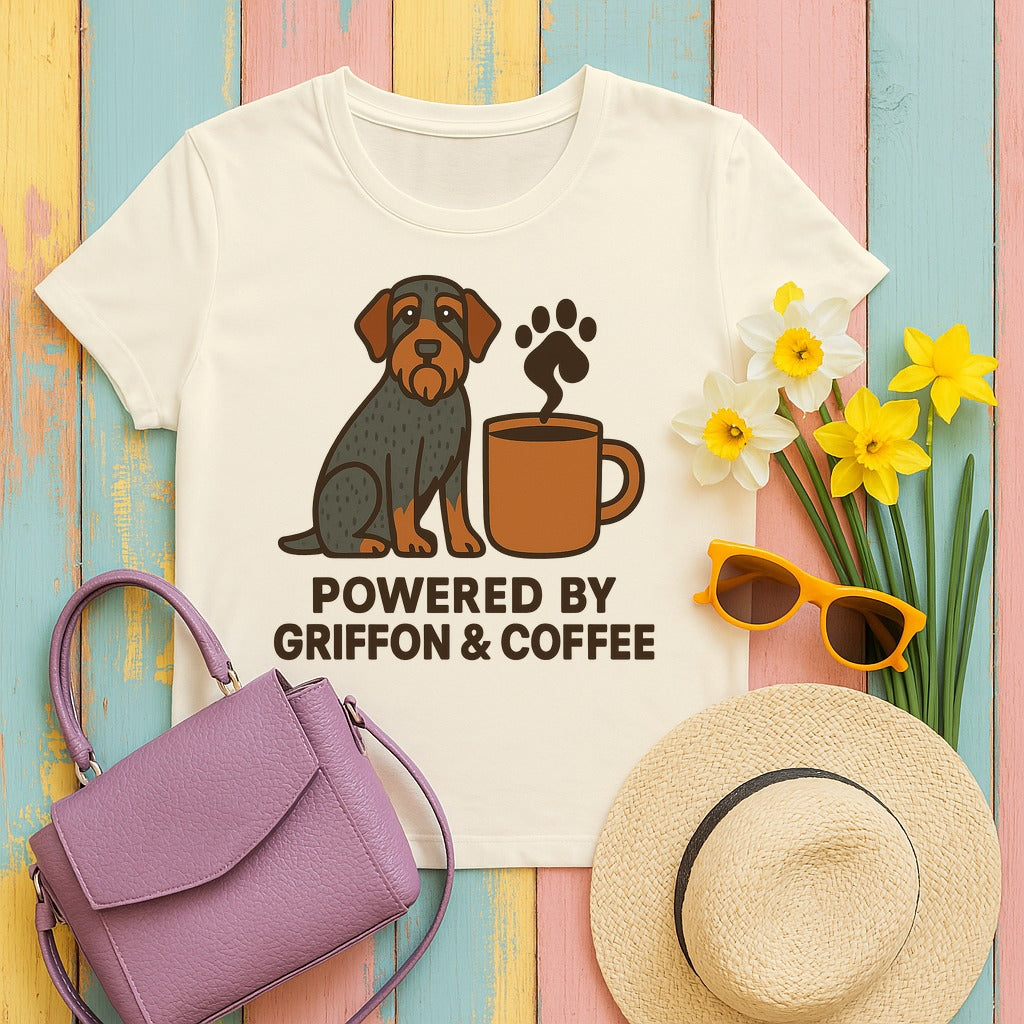 Powered by Griffon & Coffee T-shirt in Natural