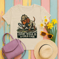 Sleuth Dachshund 'Cold Case' T-shirt in Sand