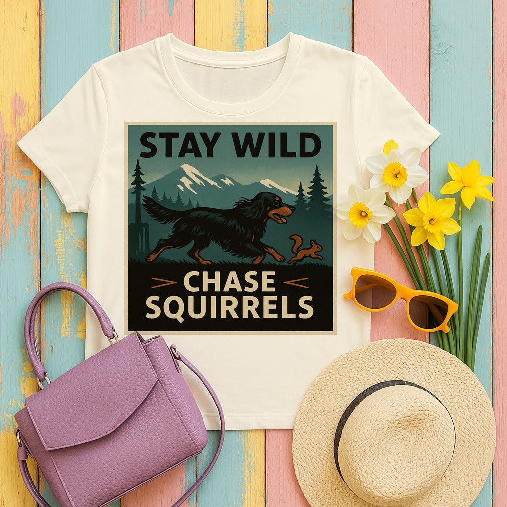 Stay Wild Gordon Setter T-Shirt in Natural