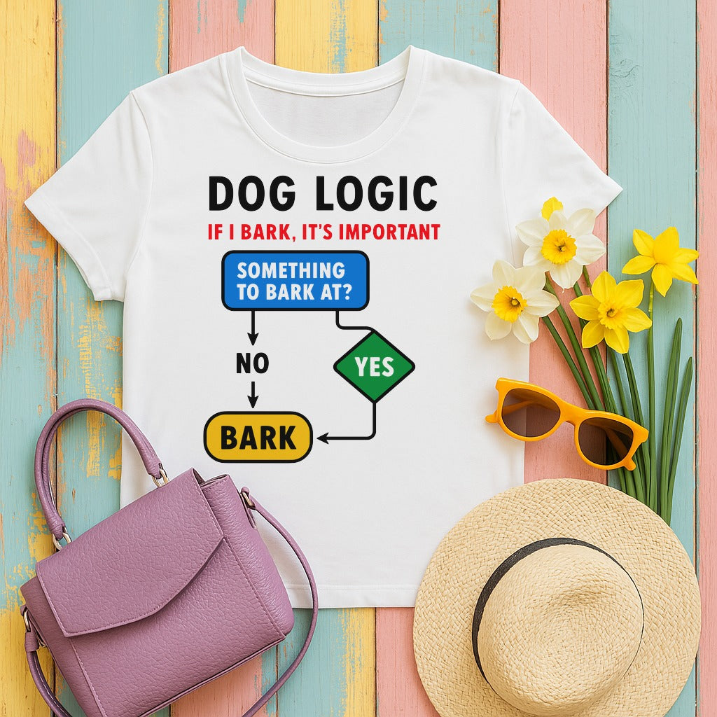 mig2 dog-logic-if-i-bark-its-important-funny tee flat lay hero v8