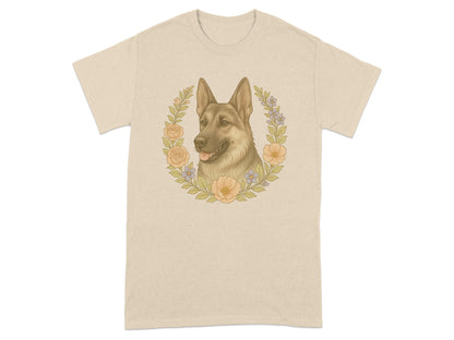 Detailed Floral Dog Illustration Graphic T-Shirt product type