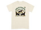 Gordon Setter dogs and thistles on a t-shirt, reading "From the Highlands".