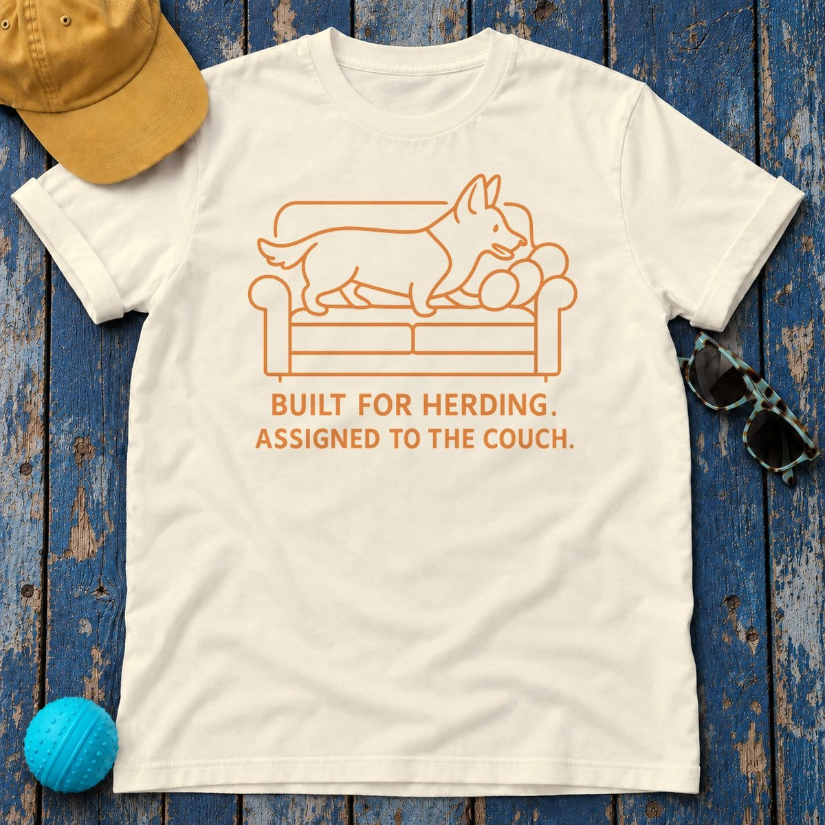 Corgi Built For Herding Tee in Natural