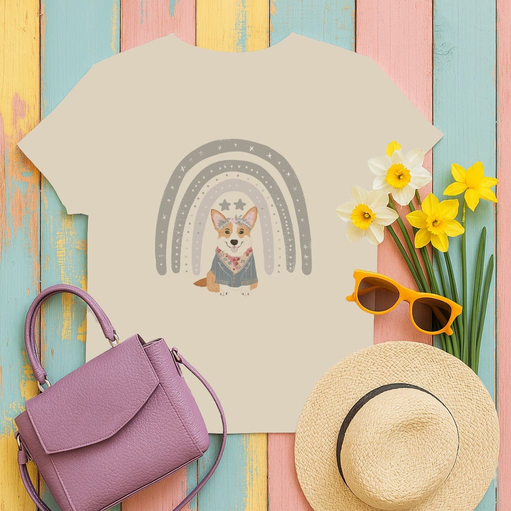 Cute Dog with Rainbow Graphic T-shirt product