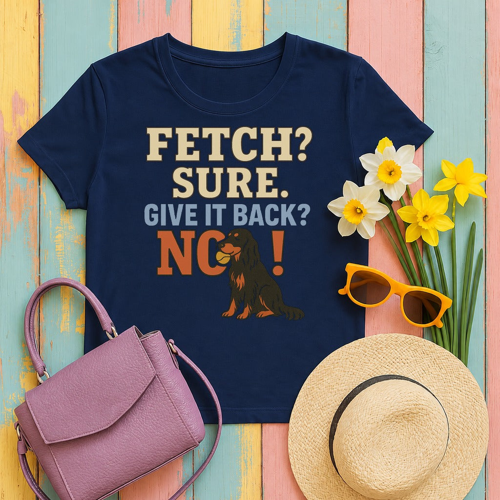 gordon-setter fetch tee flat lay hero v8