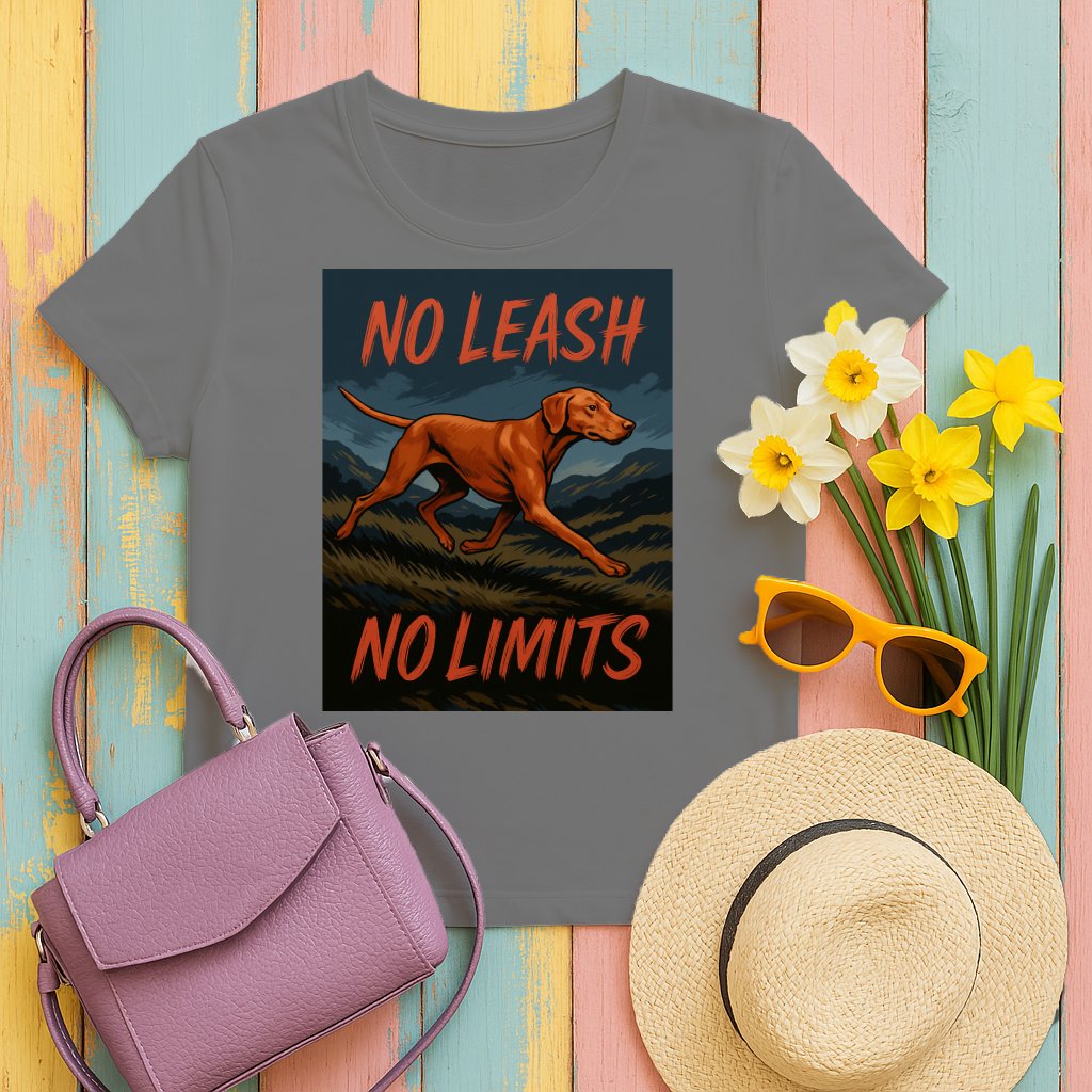 No Leash No Limits Dog Graphic Grey T-shirt product type