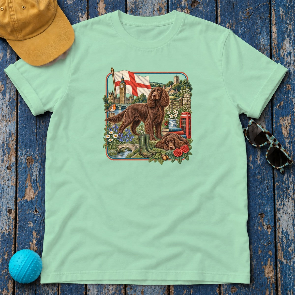 Field Spaniel England Heritage T-Shirt in Mint