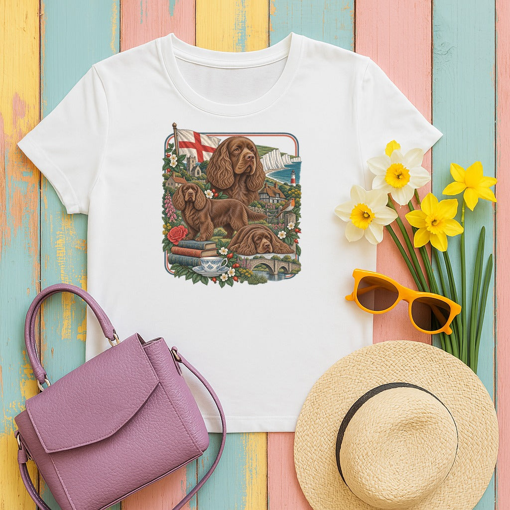 Sussex Spaniel England Heritage tee, White