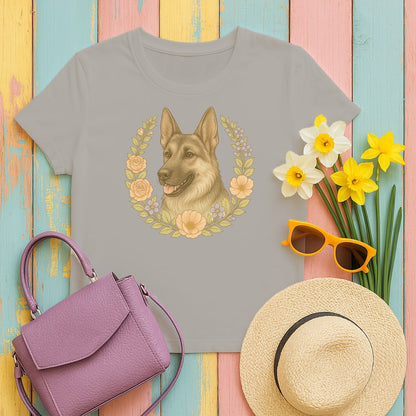 German Shepherd Floral Design Women's T-Shirt Product