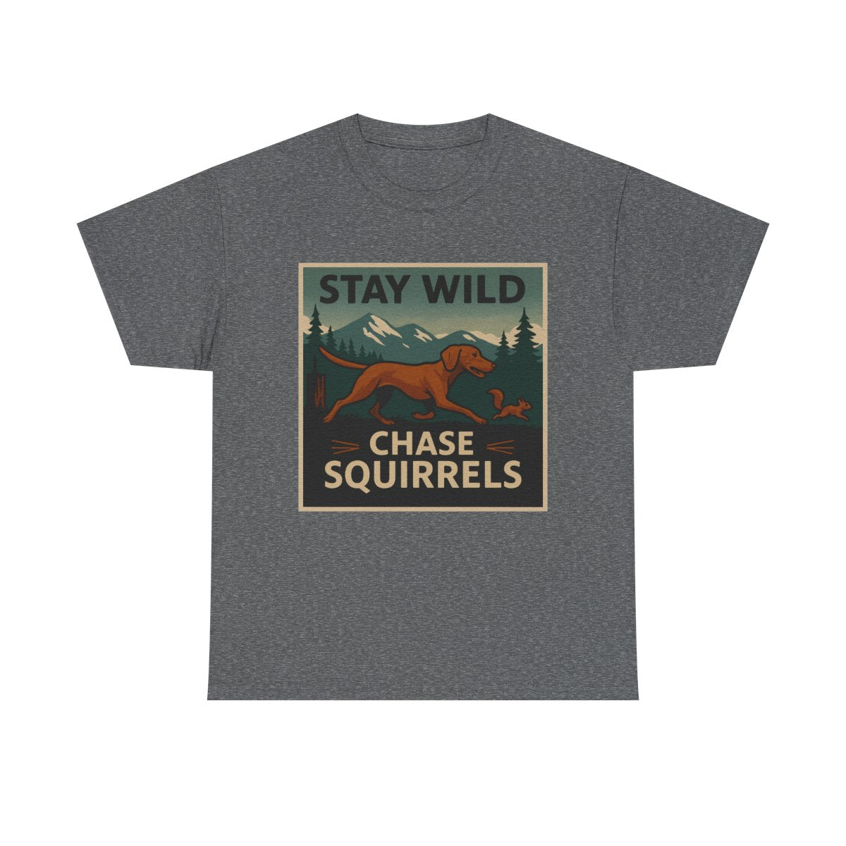 Chase Squirrels Vizsla t-shirt, Graphite Heather