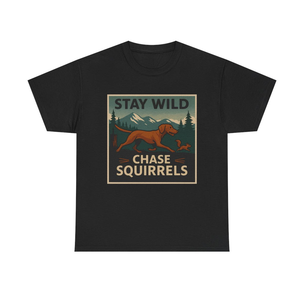 Chase Squirrels Vizsla t-shirt, Black