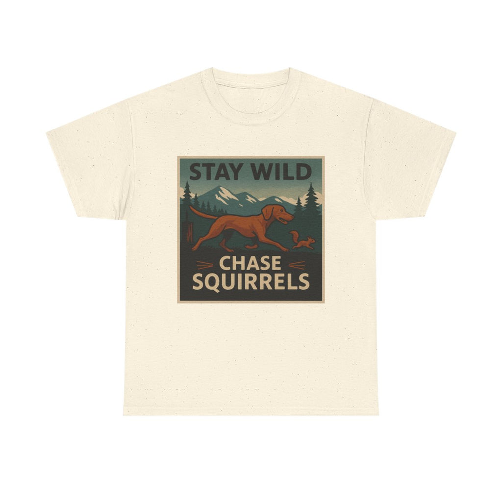 Chase Squirrels Vizsla t-shirt, Natural
