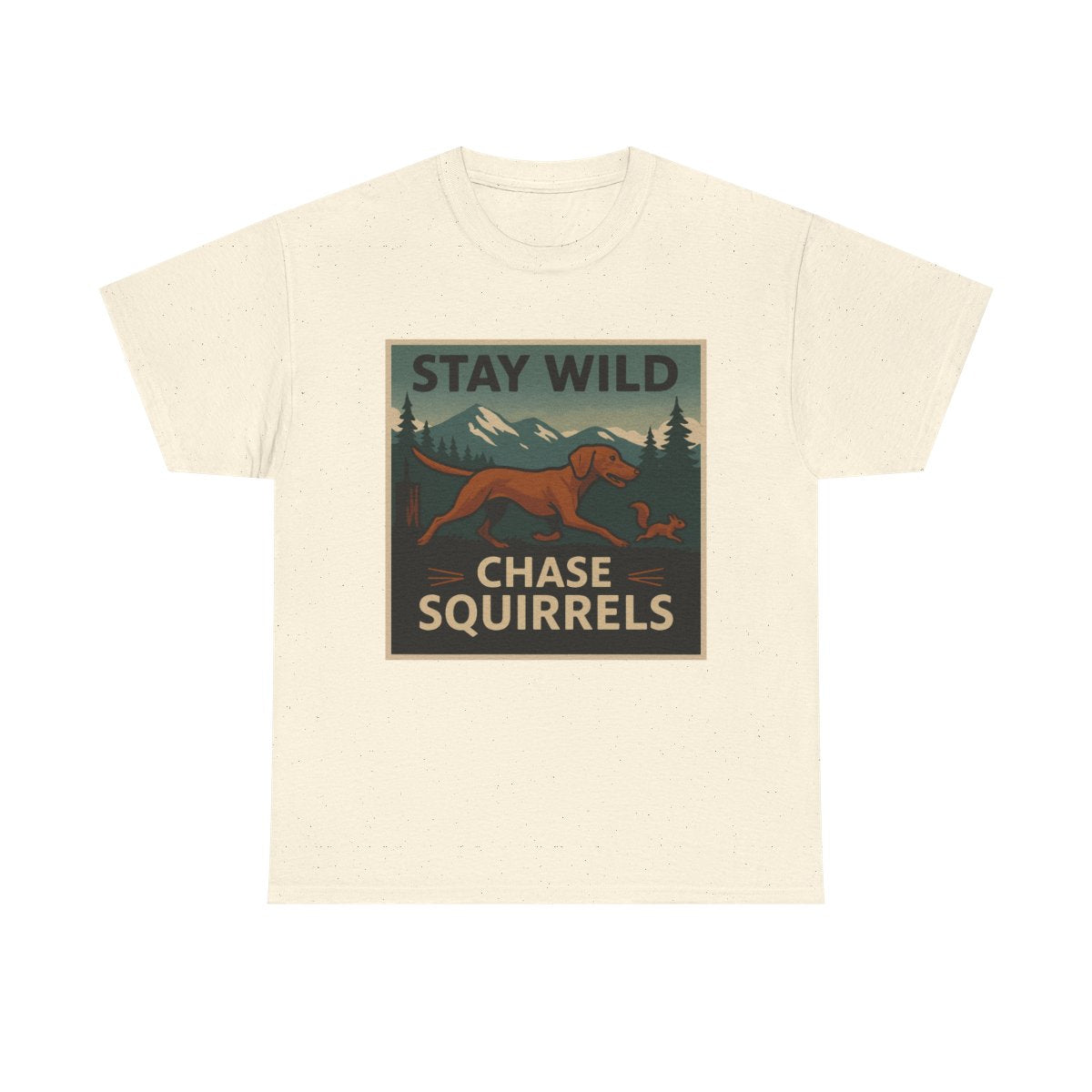 Chase Squirrels Vizsla t-shirt, Natural