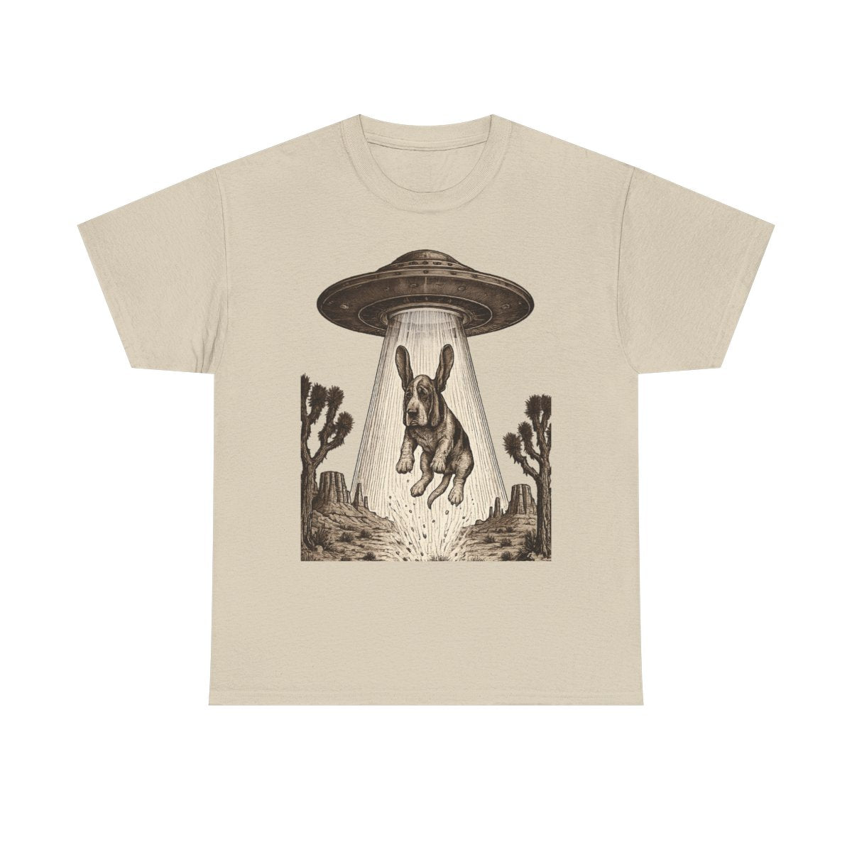 Chill Basset Hound Woodcut Art T-Shirt