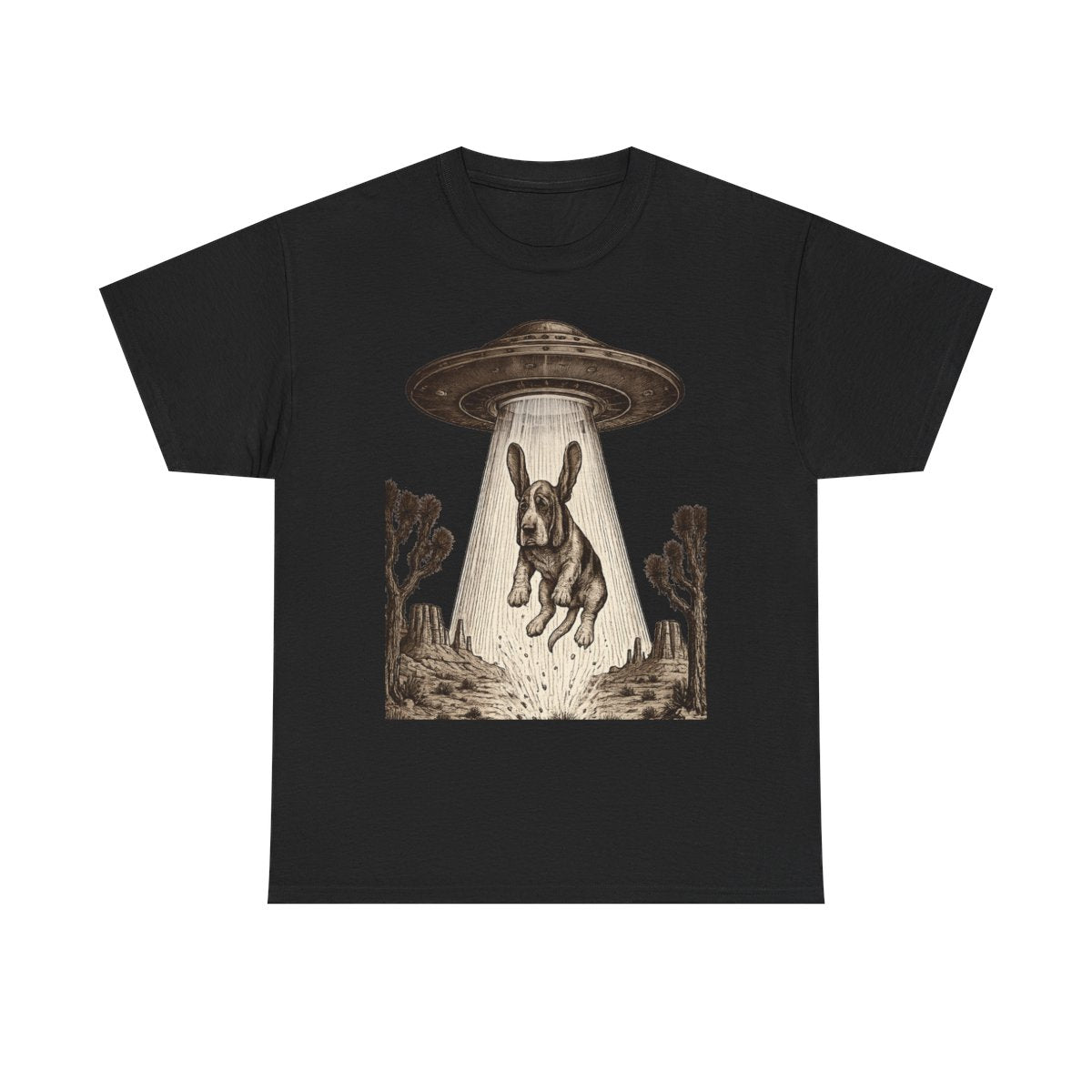Chill Basset Hound Woodcut Art T-Shirt