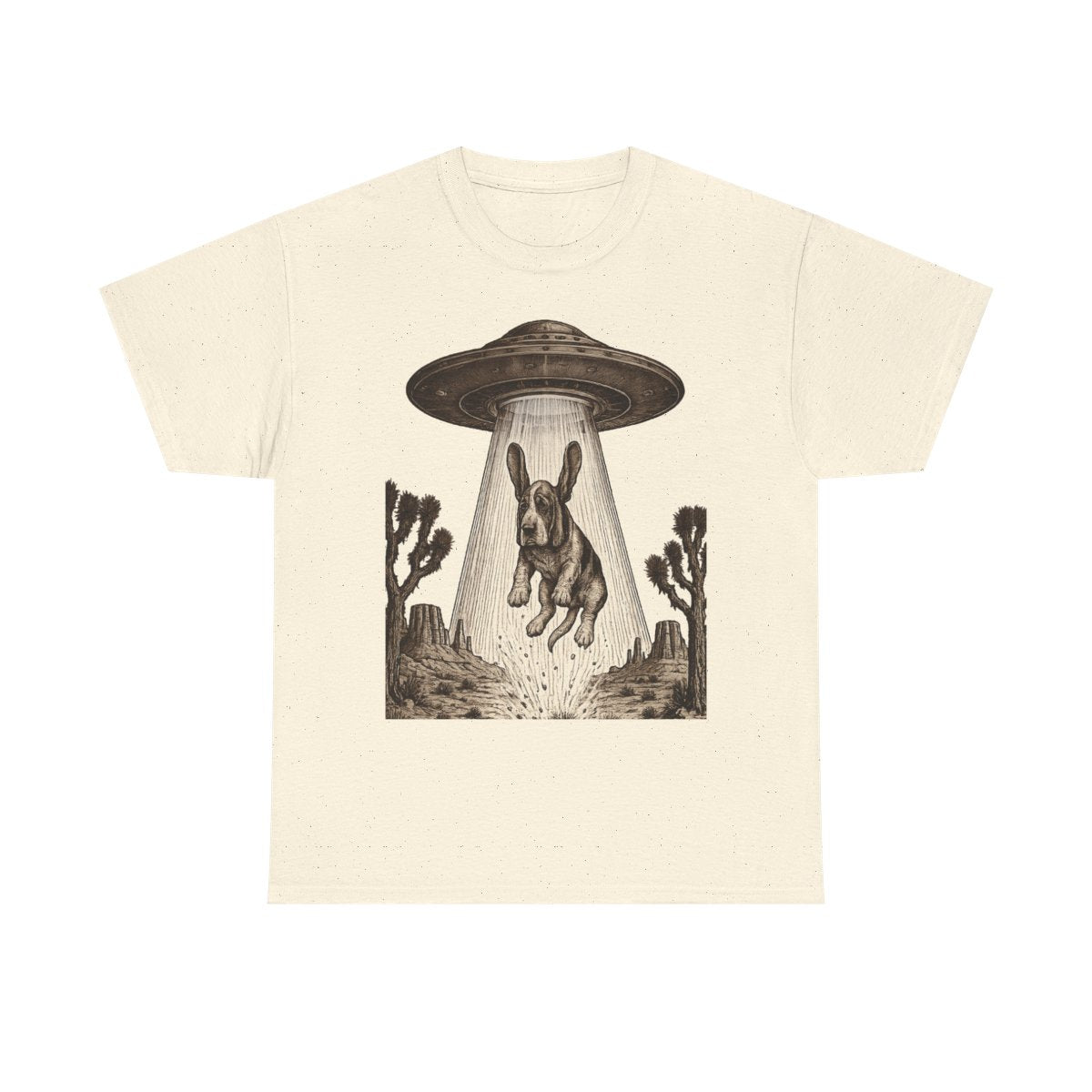 Chill Basset Hound Woodcut Art T-Shirt