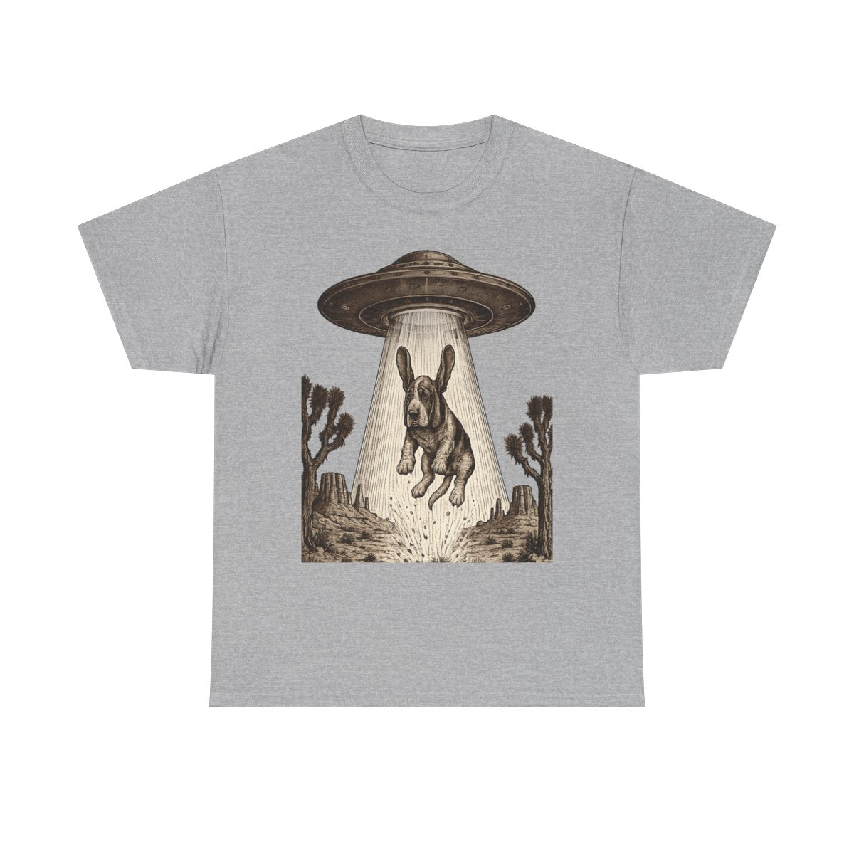 Chill Basset Hound Woodcut Art T-Shirt