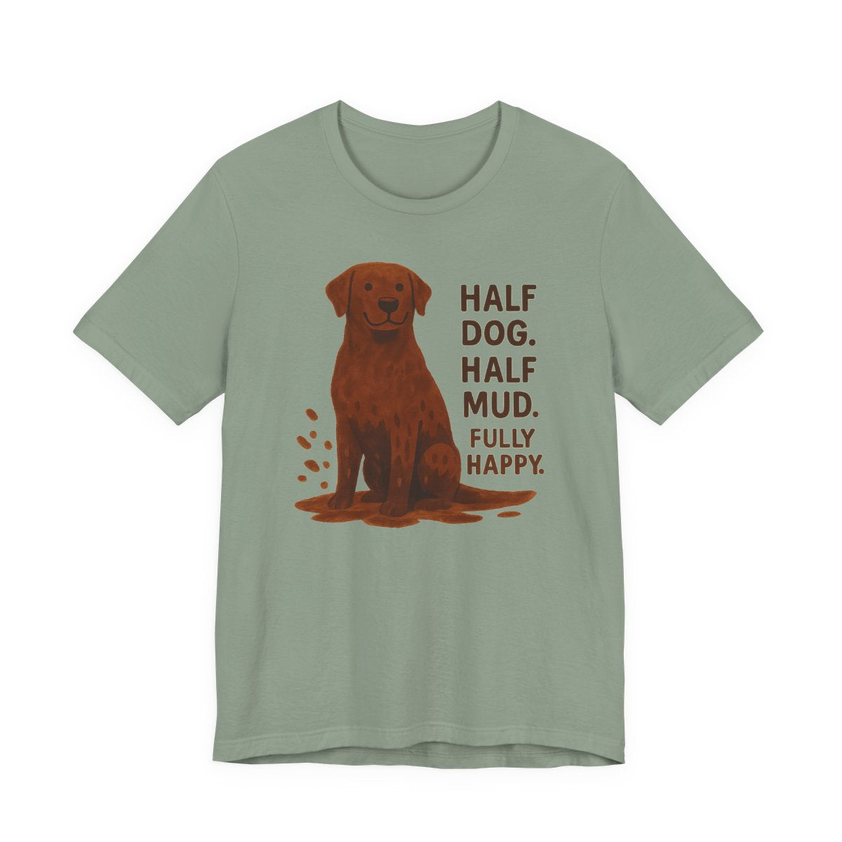 Chocolate Lab Half Dog Half Mud t-shirt, view 5