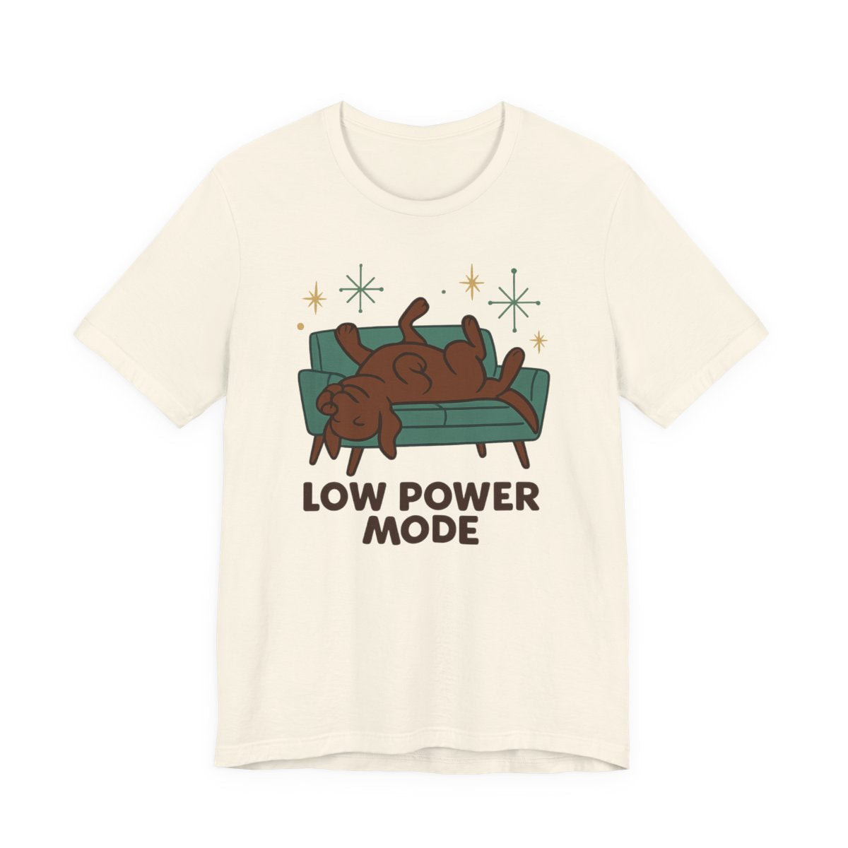 Chocolate Lab Low Power Mode t-shirt, view 5