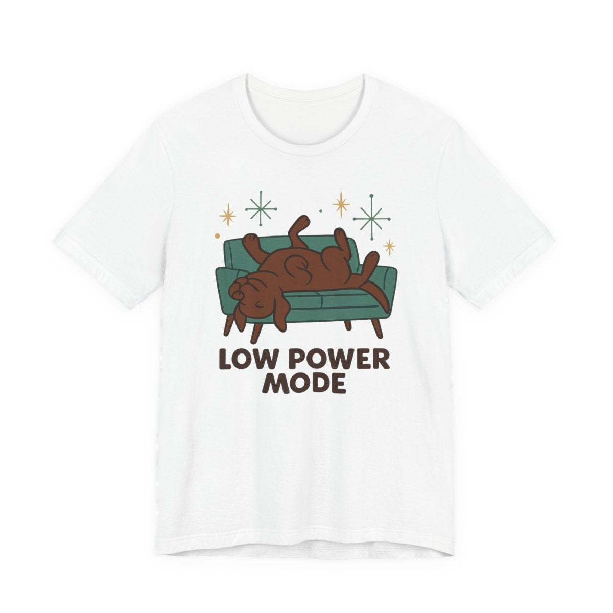 Chocolate Lab Low Power Mode t-shirt, view 4