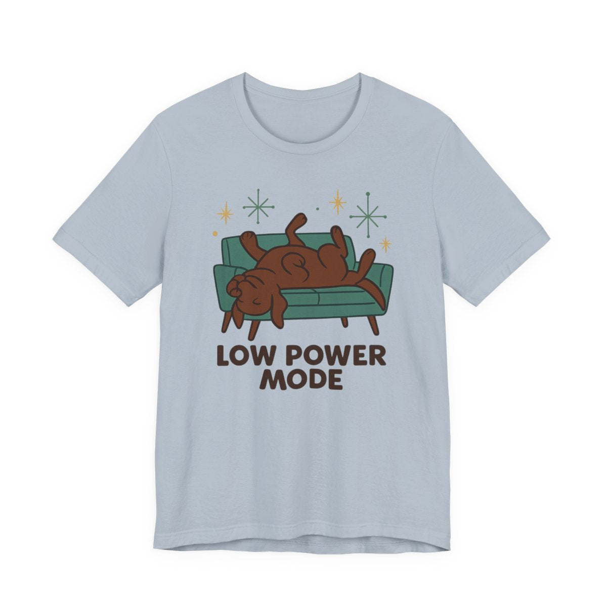 Chocolate Lab Low Power Mode t-shirt, view 3