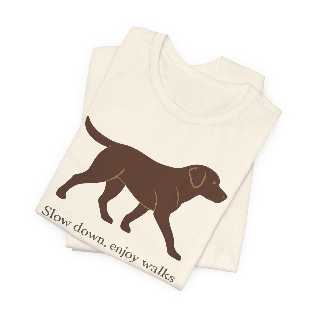 Chocolate Lab Slow Down Enjoy Walks t-shirt, view 2