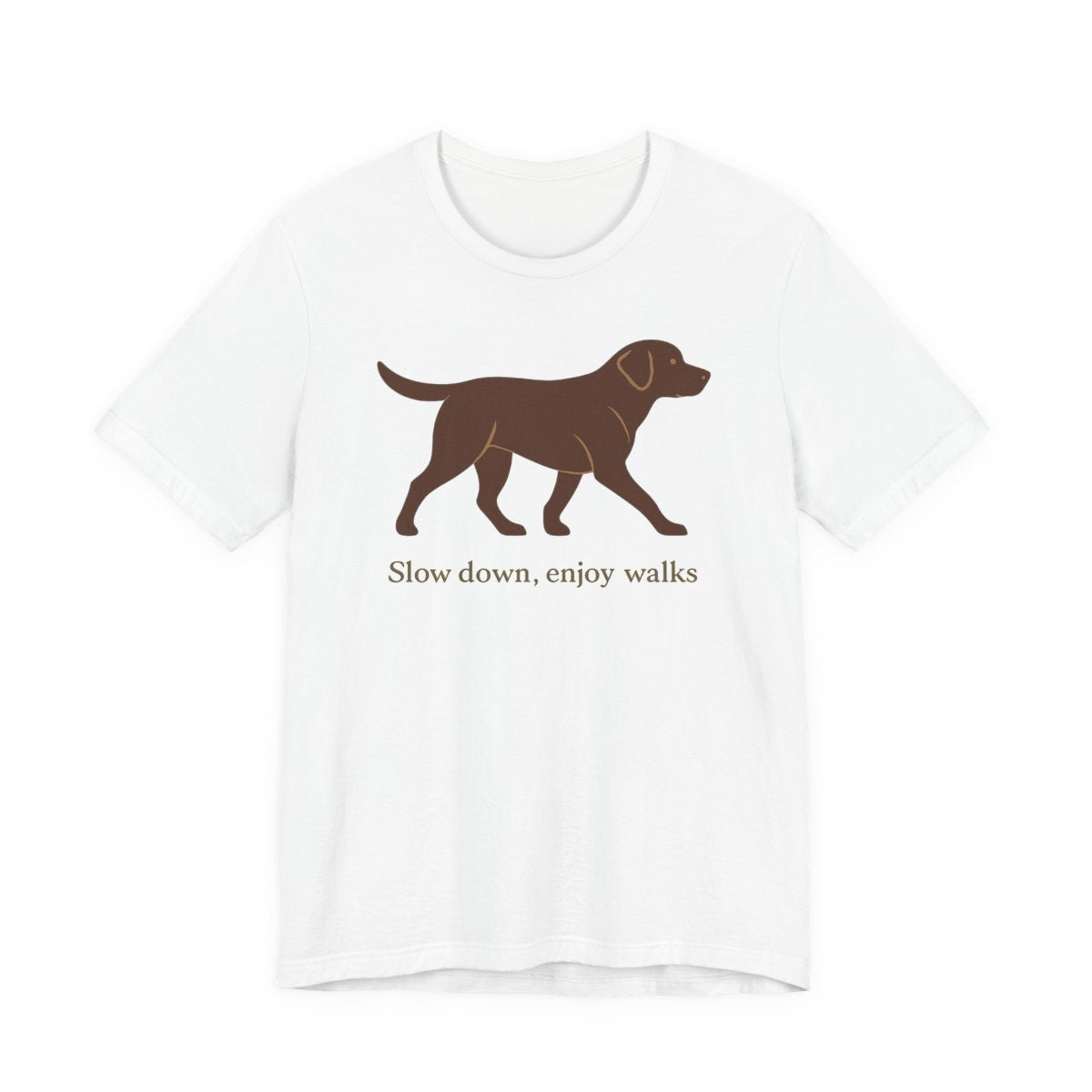 Chocolate Lab Slow Down Enjoy Walks t-shirt, view 4