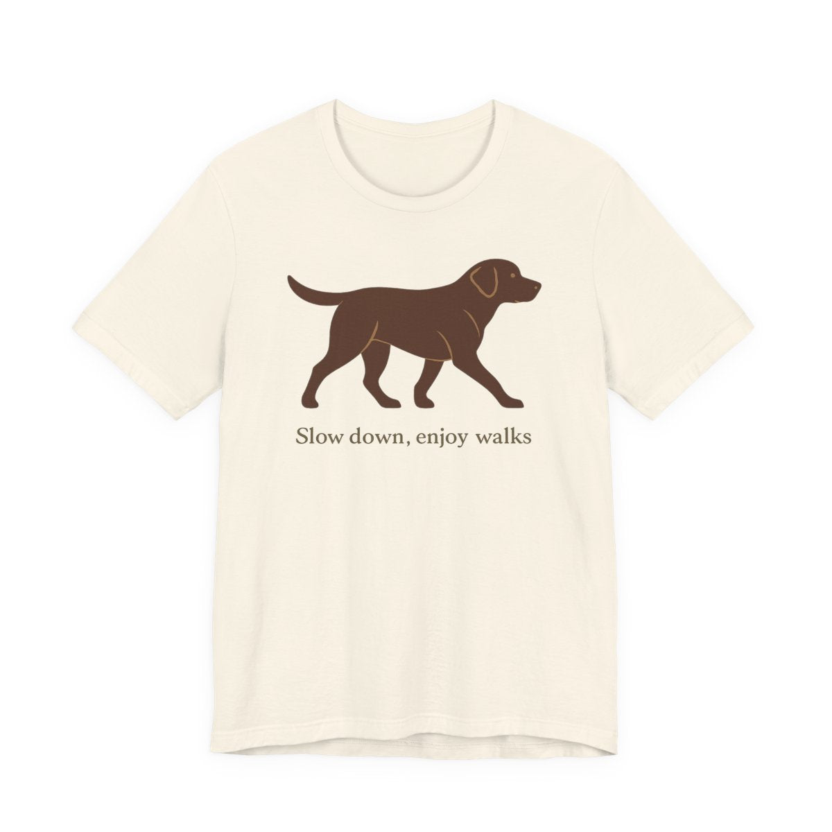 Chocolate Lab Slow Down Enjoy Walks t-shirt, view 3