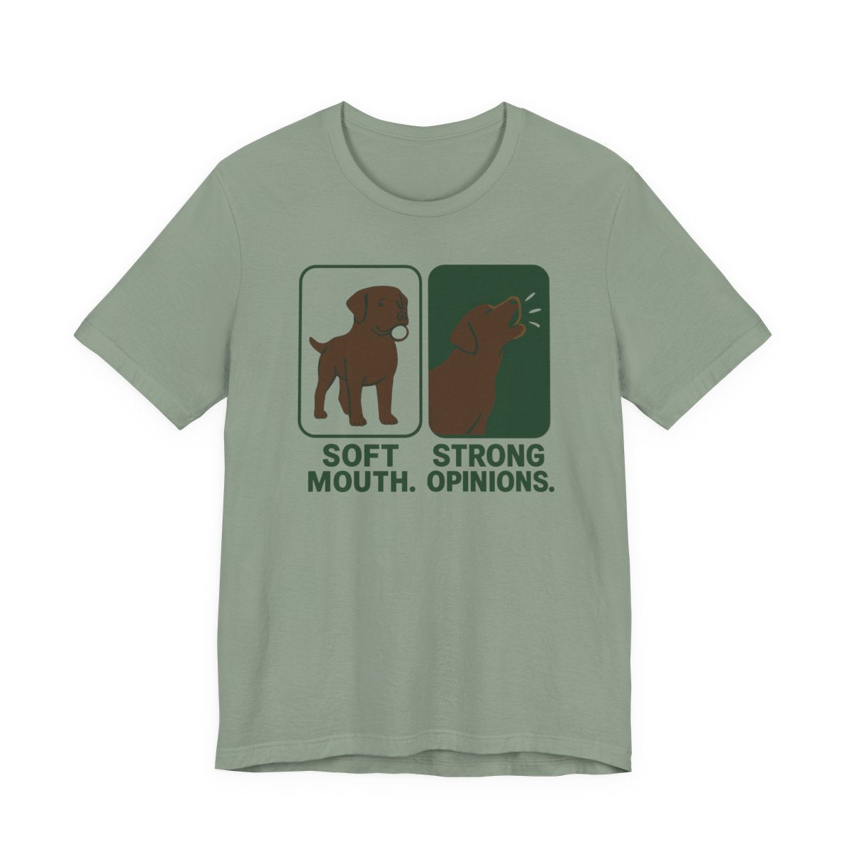 Chocolate Lab Soft Mouth Strong Opinions t-shirt, view 5
