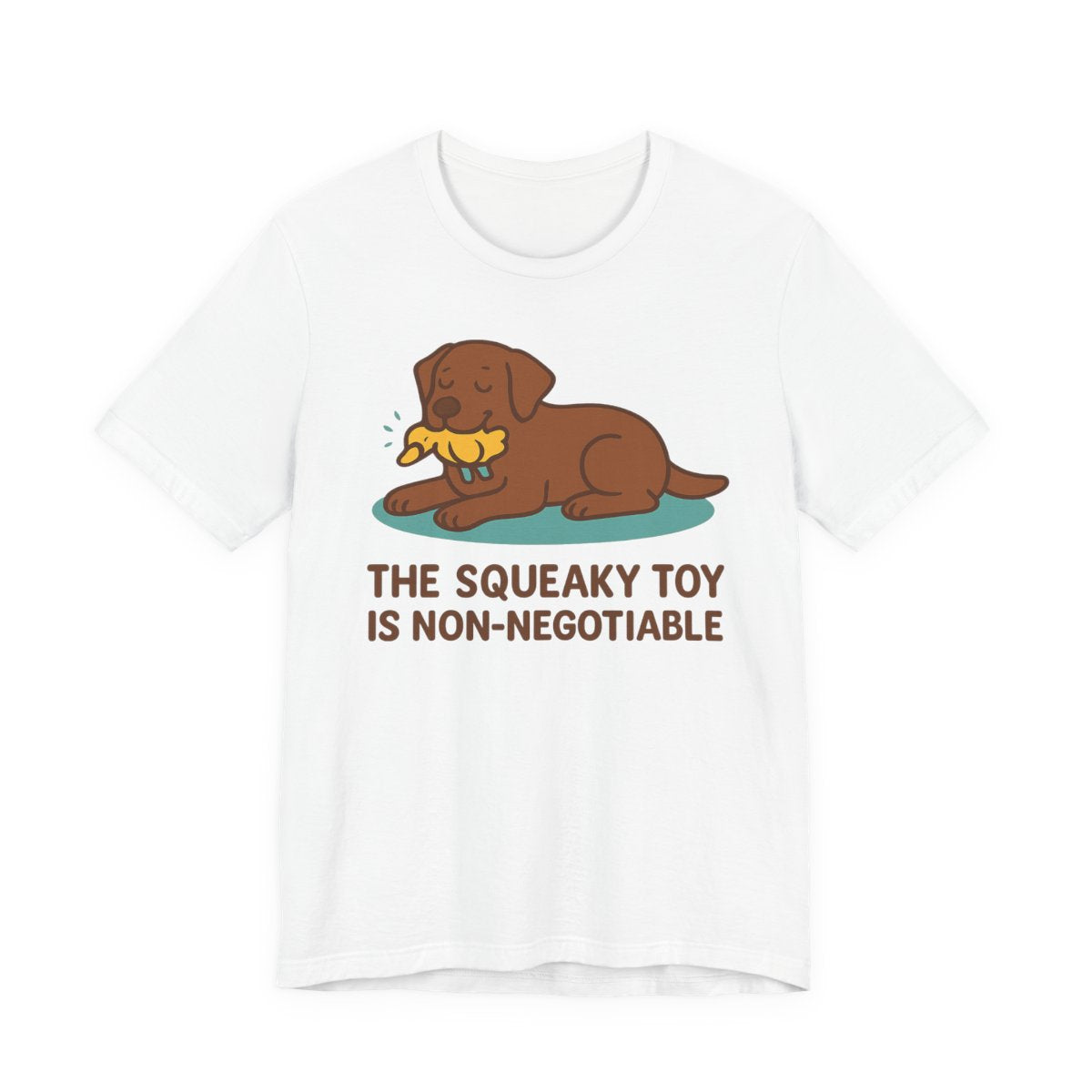 Chocolate Lab Squeaky Toy Non-Negotiable t-shirt, view 4