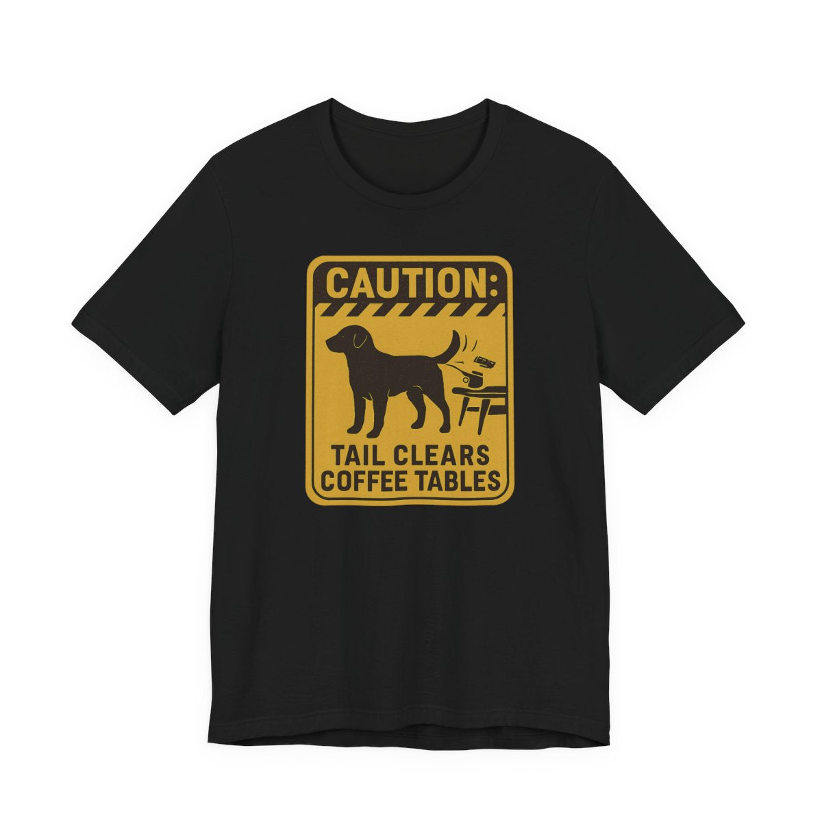Chocolate Lab Tail Clears Coffee Tables t-shirt, view 3