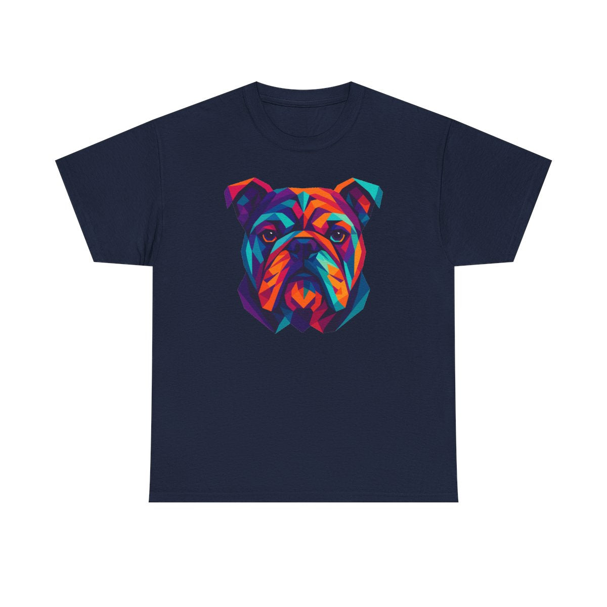 Colorful Geometric Bulldog Design Illustration Art T-Shirt