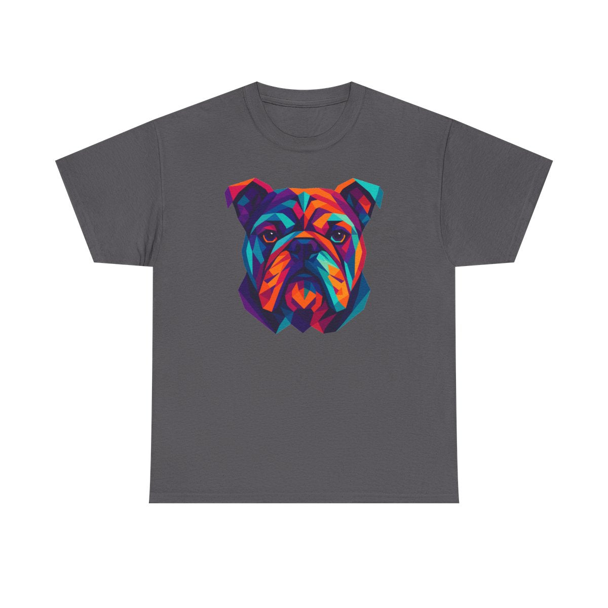 Colorful Geometric Bulldog Design Illustration Art T-Shirt
