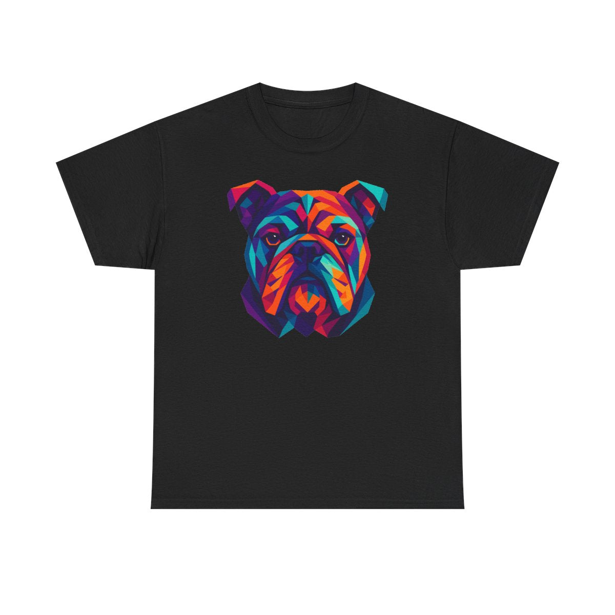 Colorful Geometric Bulldog Design Illustration Art T-Shirt