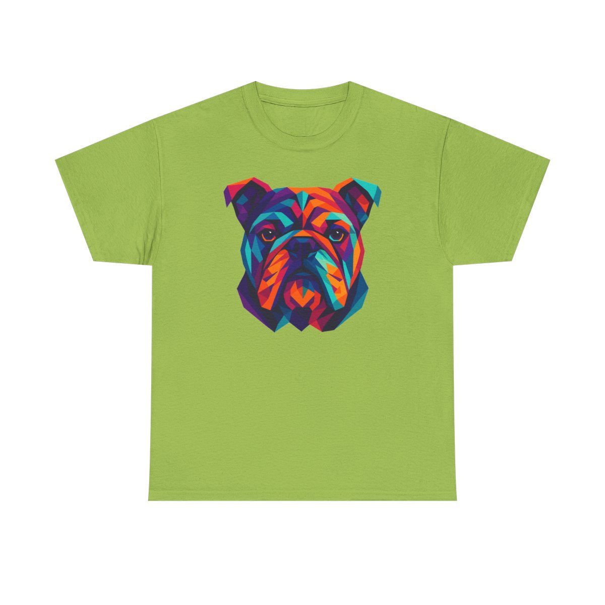 Colorful Geometric Bulldog Design Illustration Art T-Shirt