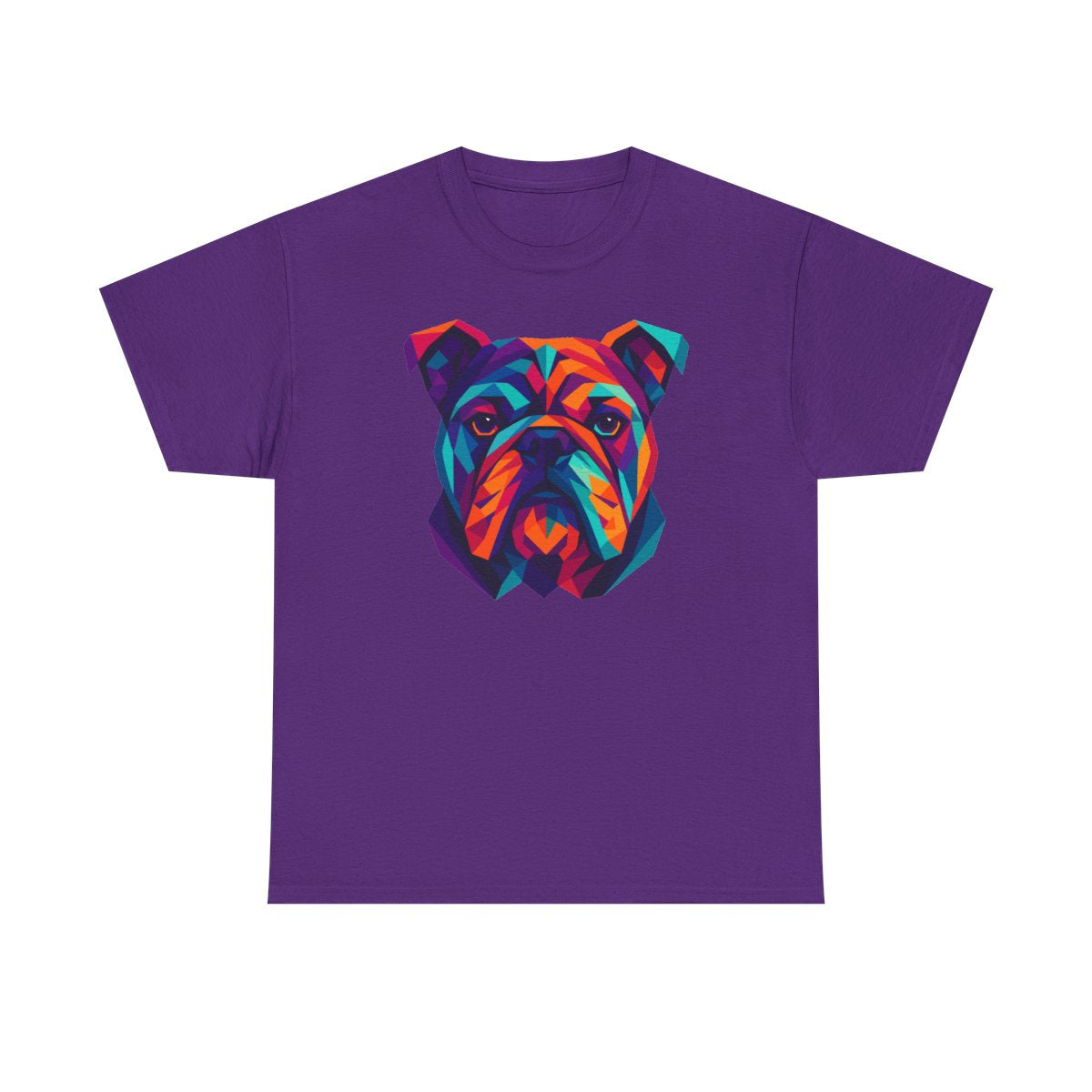 Colorful Geometric Bulldog Design Illustration Art T-Shirt