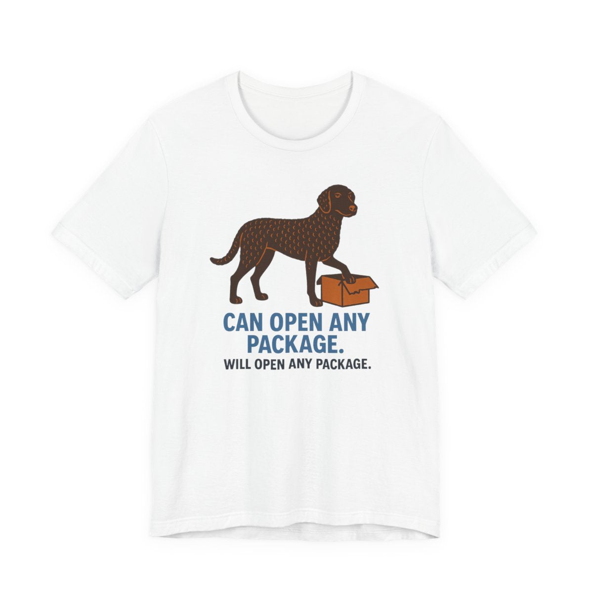 Curly-Coated Retriever Can Open Any Package t-shirt, view 2
