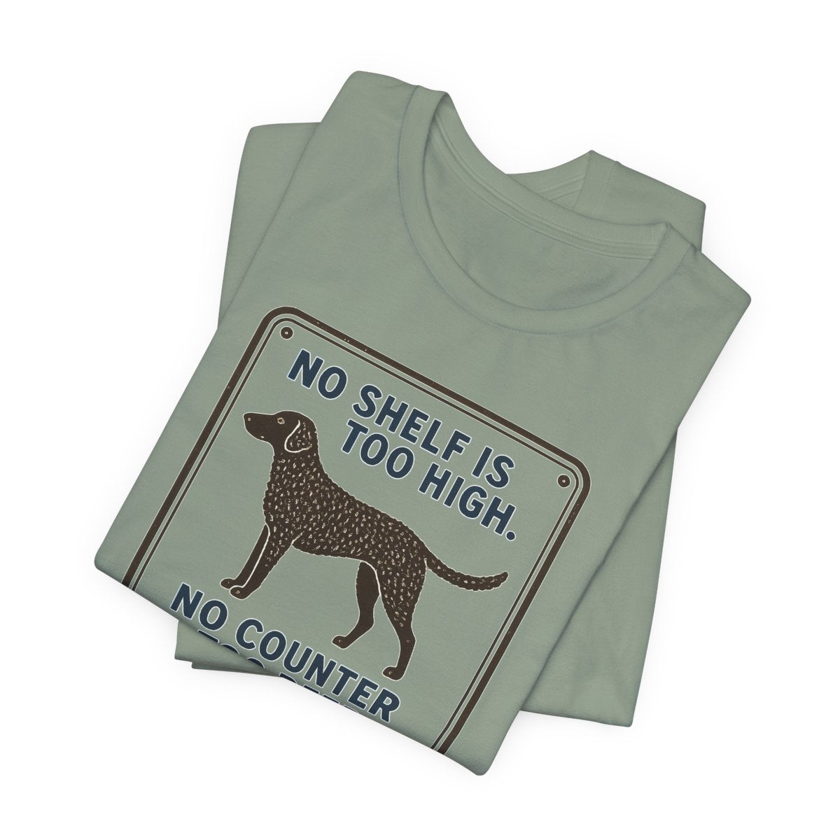 Curly-Coated Retriever No Shelf Is Too High t-shirt, view 6