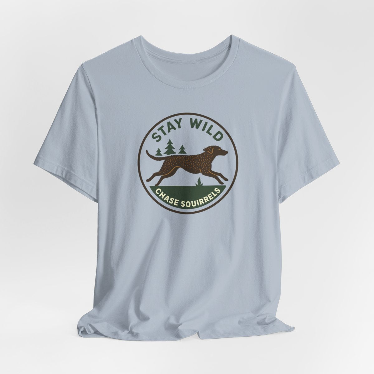 Curly-Coated Retriever Stay Wild Chase Squirrels t-shirt, view 7