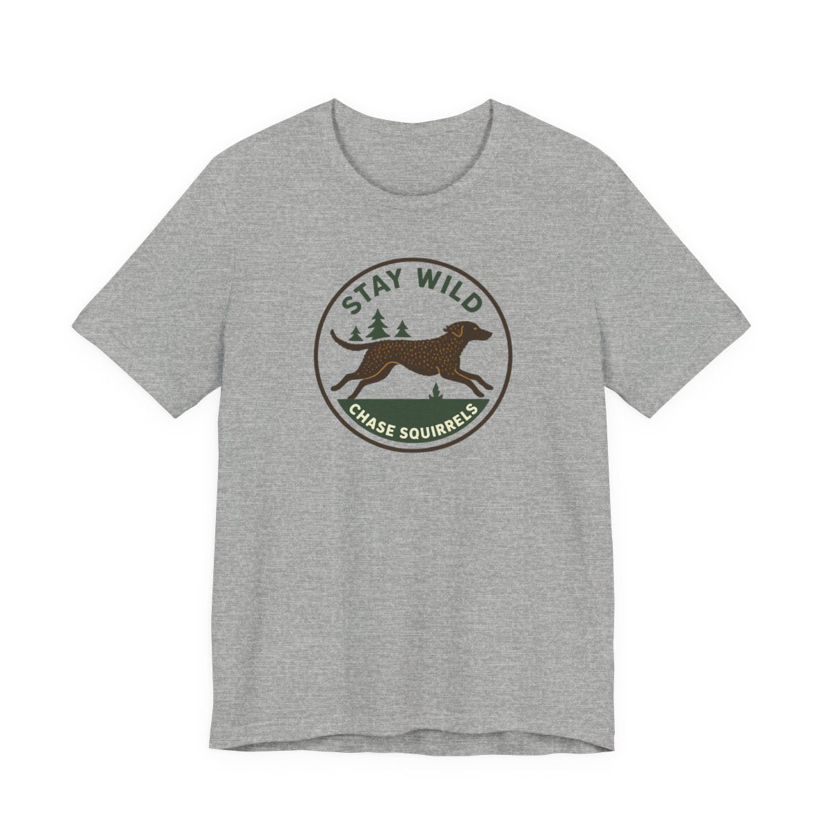Curly-Coated Retriever Stay Wild Chase Squirrels t-shirt, view 5