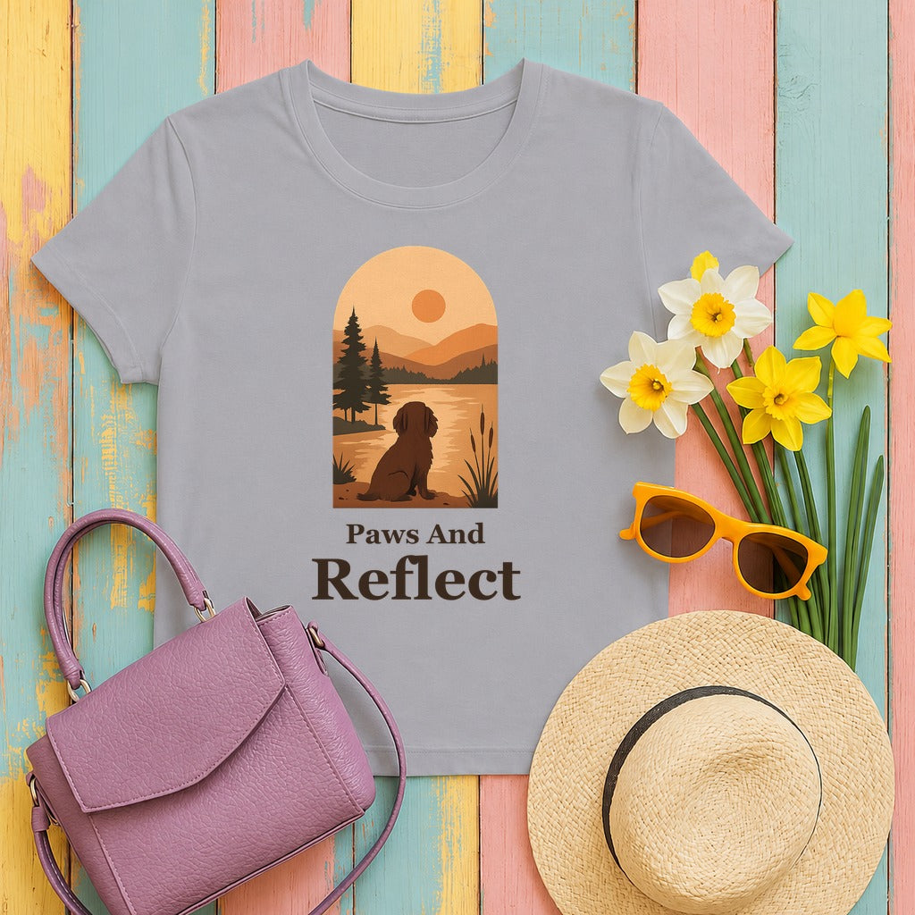Boykin Spaniel Paws and Reflect T-shirt in Athletic Heather