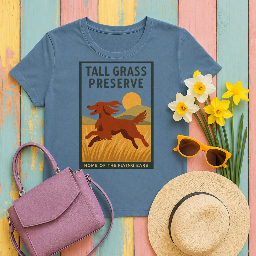 Irish Setter Tall Grass Preserve T-shirt in Steel Blue