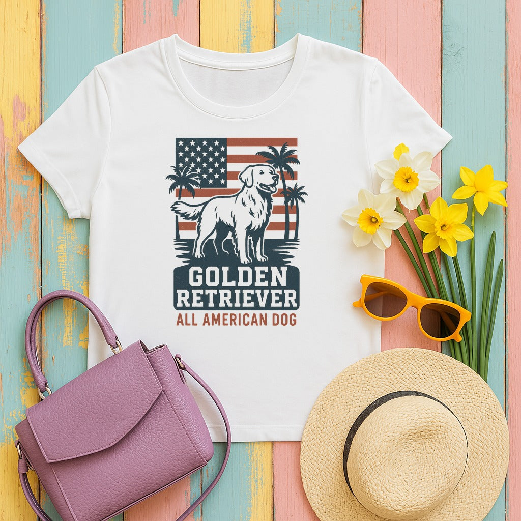w3hero golden-retriever-all-american-dog-with-flag-and- tee flat lay hero v8