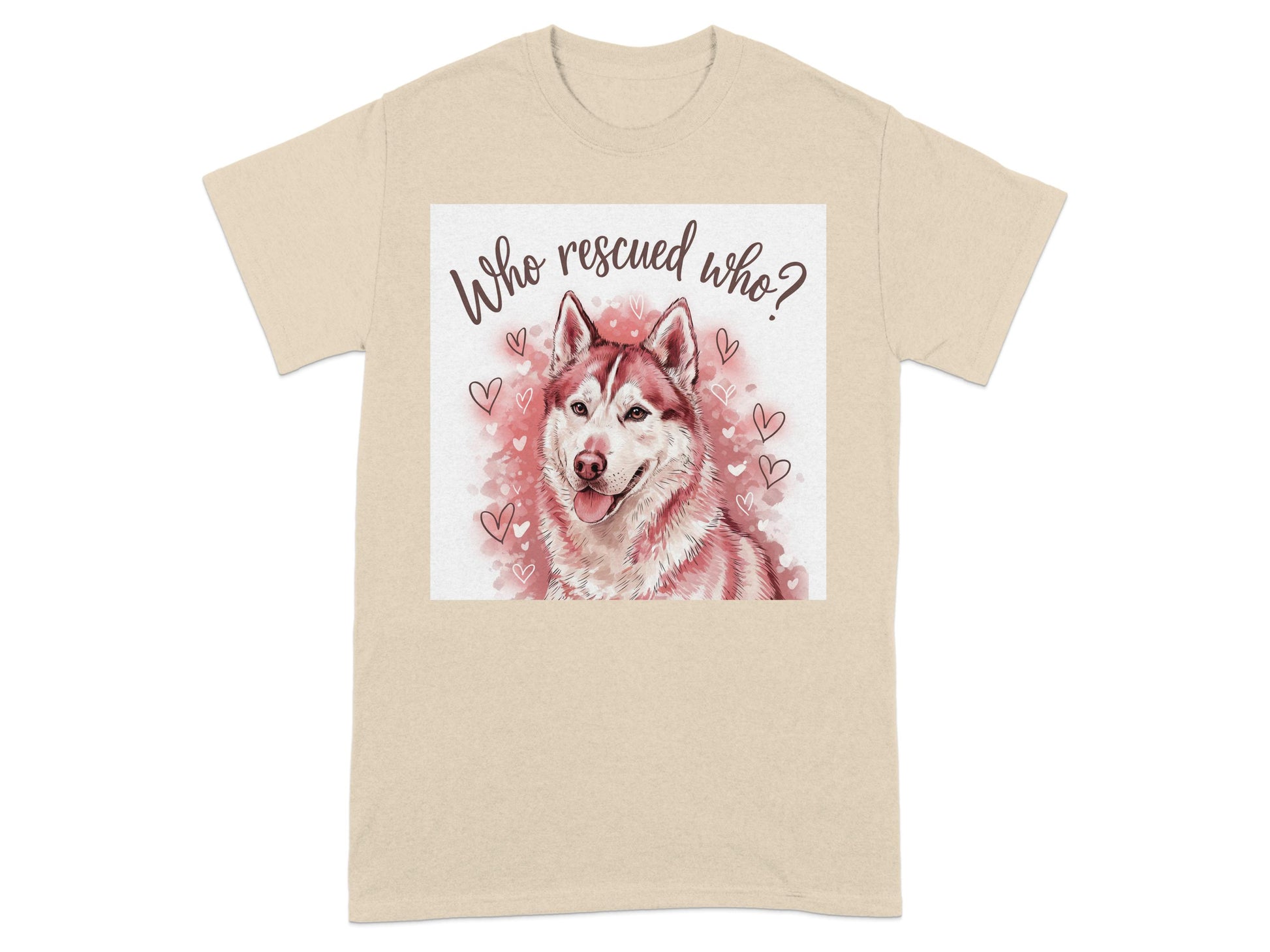 Who Rescued Who Adorable Husky Art Tee Shirt product