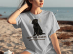 Grey t-shirt with black dog graphic and text "SELECTIVE HEARING SINCE PUPPYHOOD".