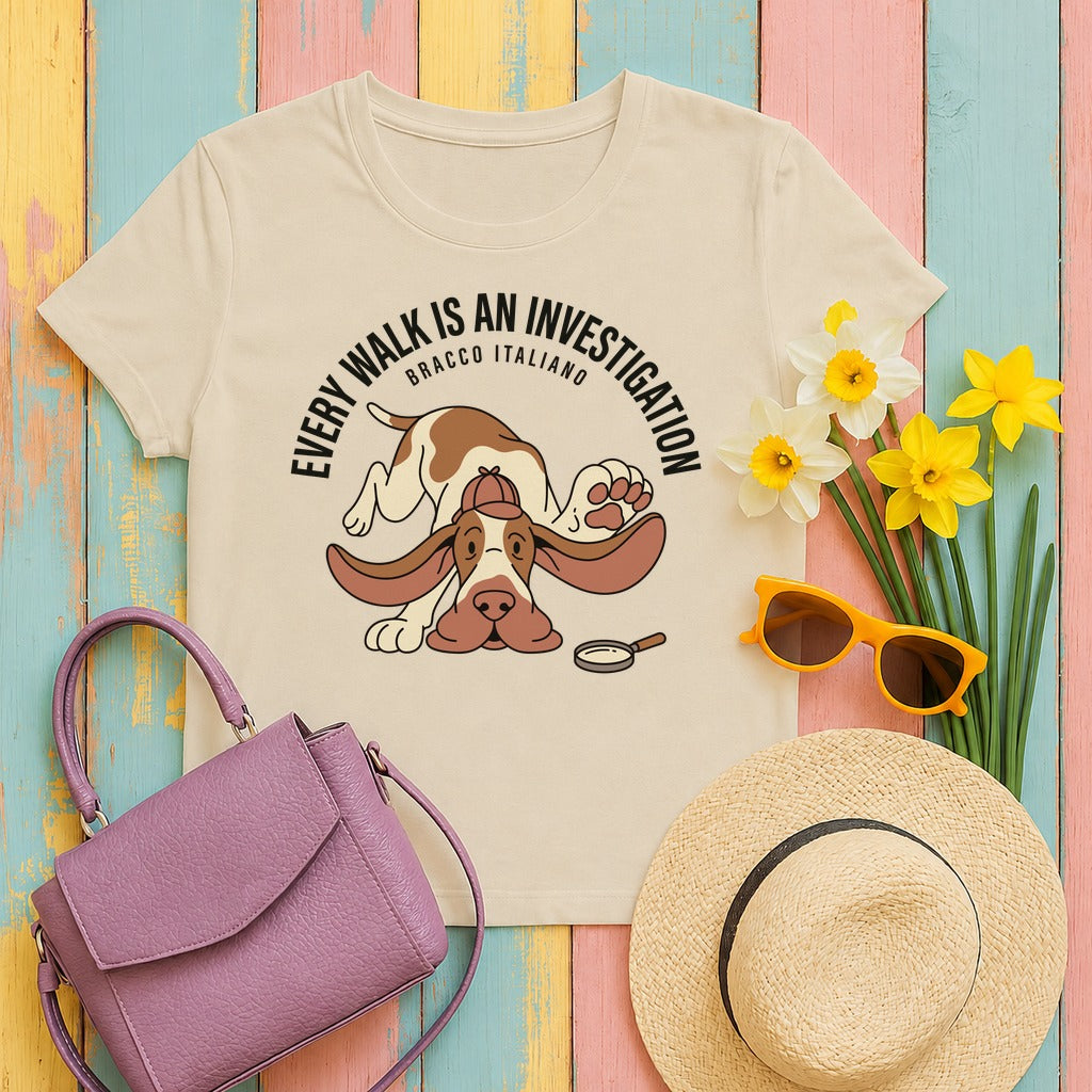 Bracco Italiano Detective Walk T-Shirt in Sand
