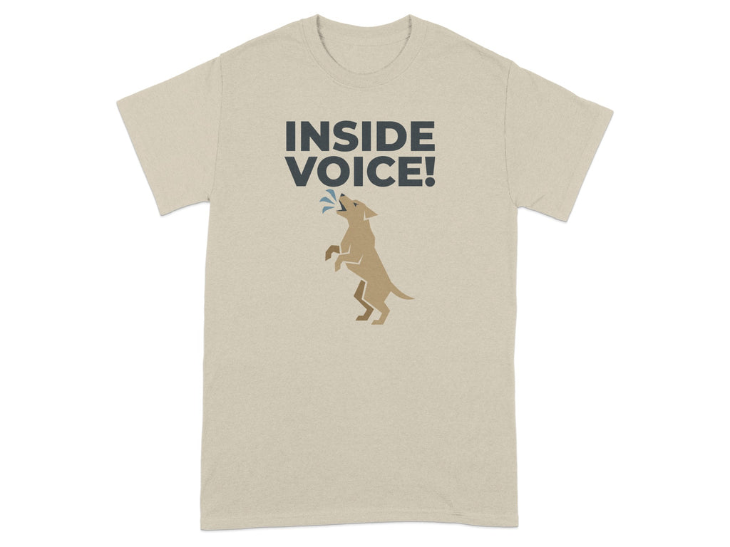 Inside Voice Dog Design Graphic T-shirt for Pet Lovers